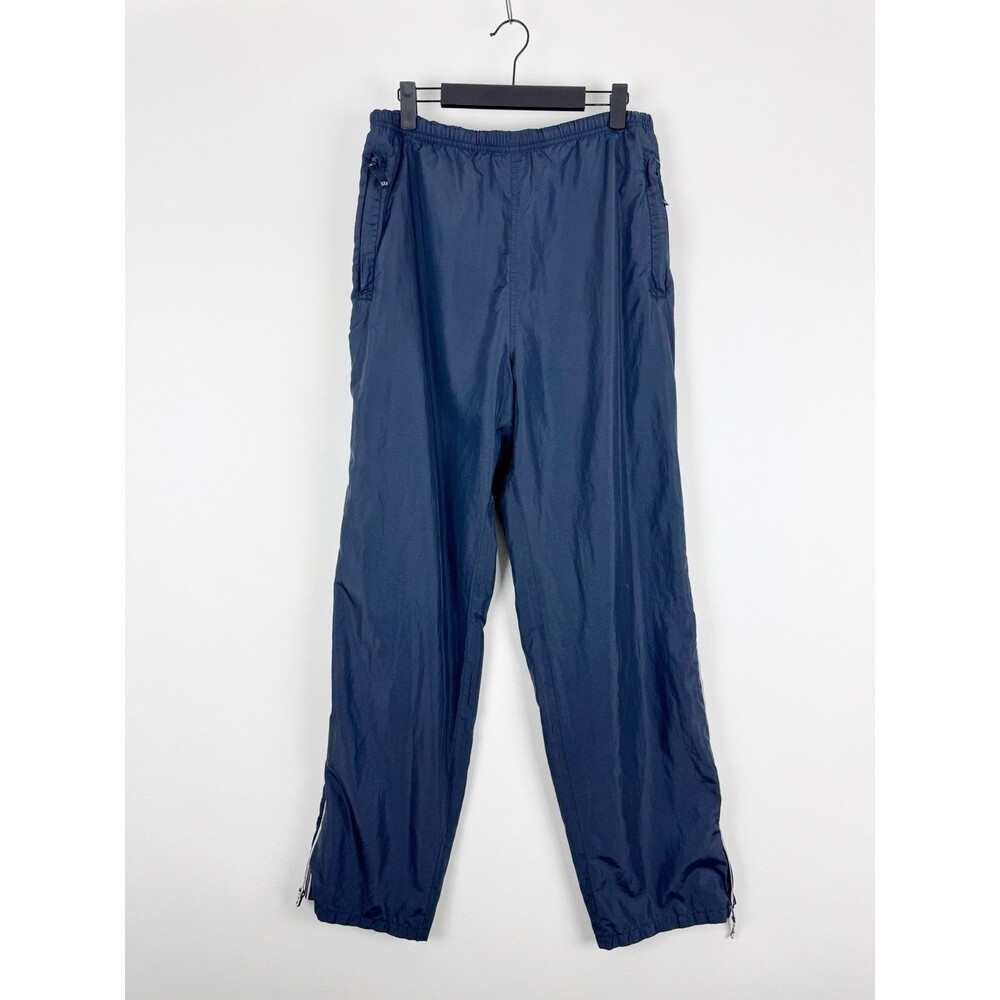 Vintage Gap 90s Y2K Mesh Lined Navy Zip Ankle Track Windbreaker Pants Sz Medium